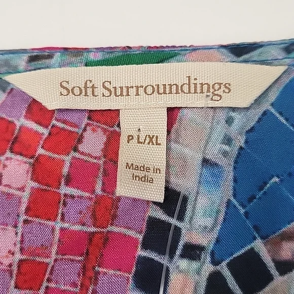 New Soft Surroundings multicolor Marvelous Mosaic topper/cover up women's PL/XL - Picture 3 of 12